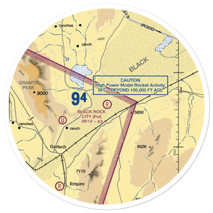 Black Rock City Airport (88NV) VFR Sectional Sticker (30 mile)