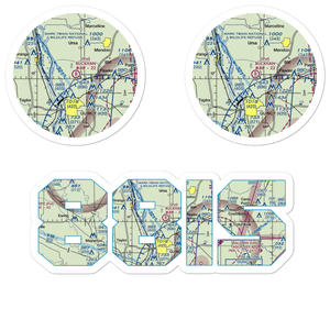 Blickhan Lndg Area Airport (88IS) VFR Sectional Sticker Pack
