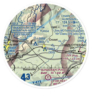 Cottonwood Farm Airport (87VA) VFR Sectional Sticker (20 mile)