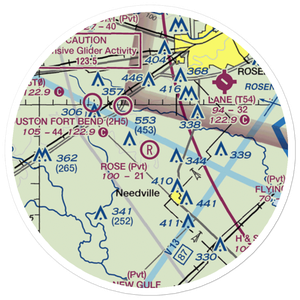 Rose Field Airport (87TE) VFR Sectional Sticker (20 mile)