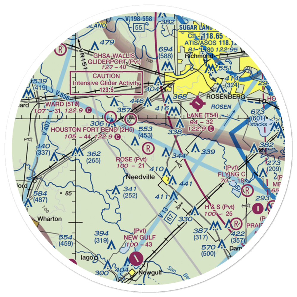 Rose Field Airport (87TE) VFR Sectional Sticker (30 mile) 