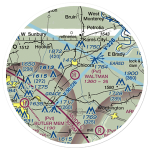 Waltman Airport (87PA) VFR Sectional Sticker (20 mile)