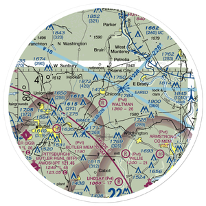 Waltman Airport (87PA) VFR Sectional Sticker (30 mile)