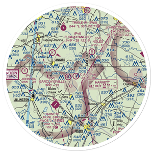 Angier (C A G Farms) Airport (87NC) VFR Sectional Sticker (30 mile)