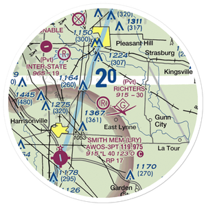 Richters Airport (87MO) VFR Sectional Sticker (20 mile)