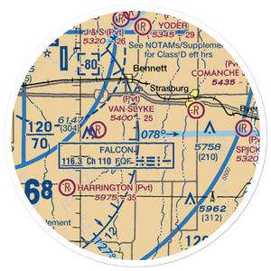 Young's Strip (87CO) VFR Sectional Sticker (20 mile)