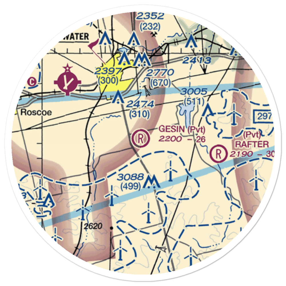 Gesin Ranches Airport (86XS) VFR Sectional Sticker (20 mile) 