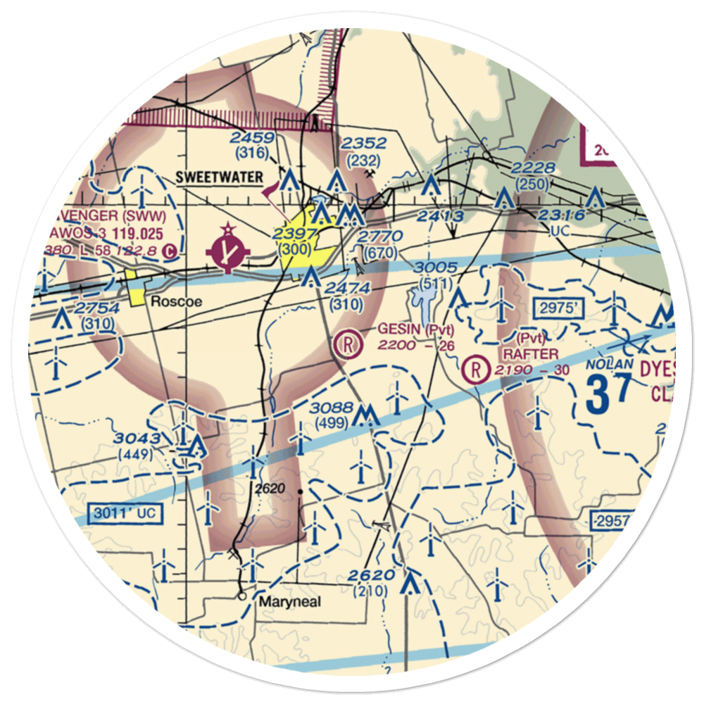 Gesin Ranches Airport (86XS) VFR Sectional Sticker (30 mile) 