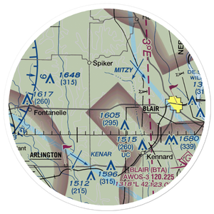 Orum Aerodrome (86NE) VFR Sectional Sticker (20 mile)