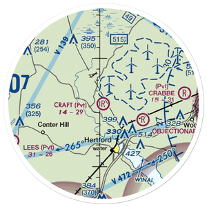 Craig Craft Airport (86NC) VFR Sectional Sticker (20 mile)