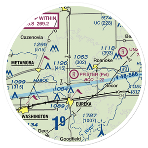 Michael Pfister Airport (86IS) VFR Sectional Sticker (20 mile)