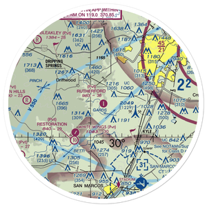 Rutherford Ranch Airport (85TX) VFR Sectional Sticker (30 mile)