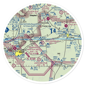 Old Kingsbury Aerodrome (85TE) VFR Sectional Sticker (30 mile)