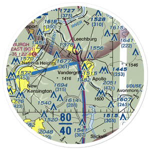 Kiski Airport (85PN) VFR Sectional Sticker (20 mile)