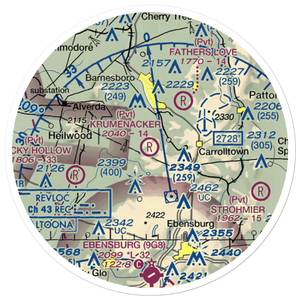 Krumenacker Airport (85PA) VFR Sectional Sticker (20 mile)