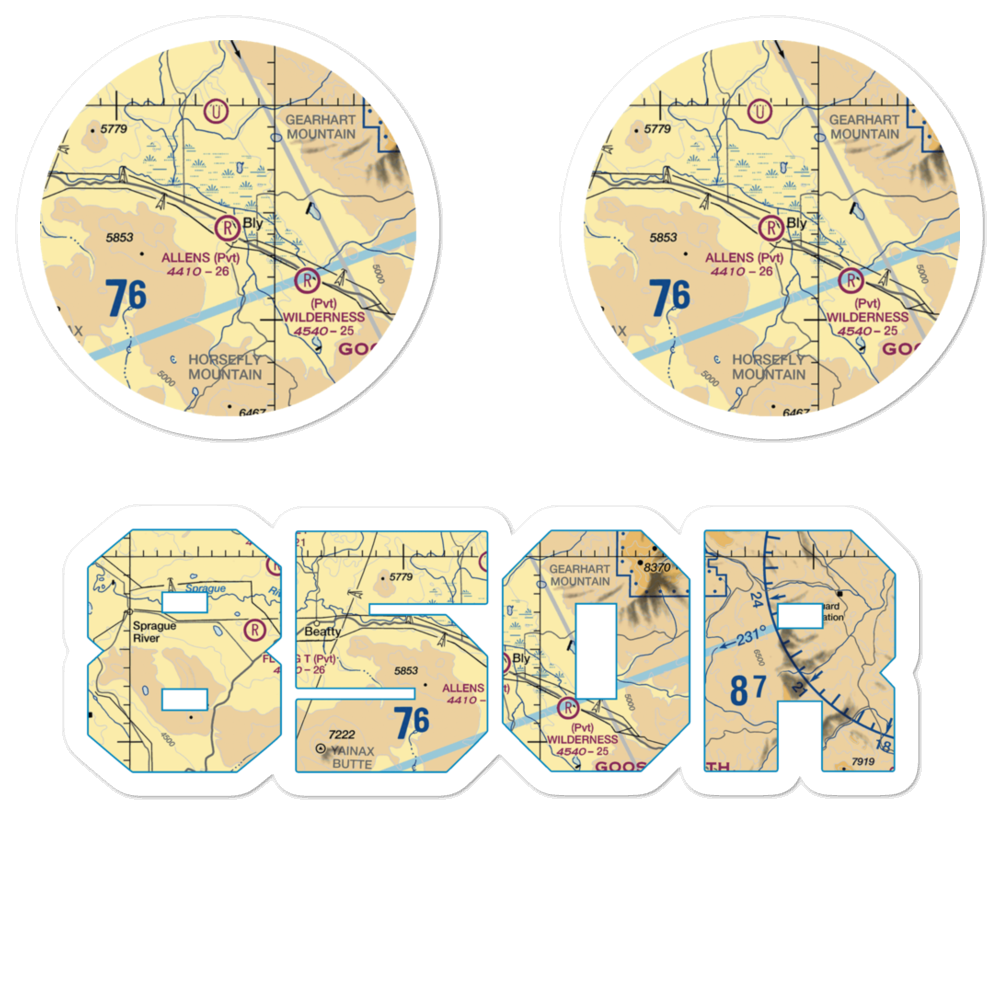 Allen's Airstrip (85OR) VFR Sectional Sticker Pack 