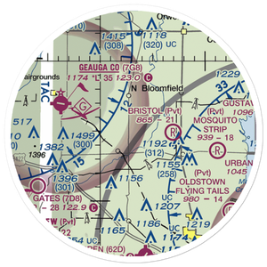 Tounshendeaux Airport (85OH) VFR Sectional Sticker (20 mile)