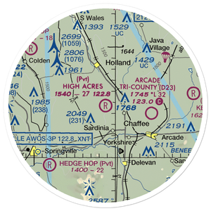 High Acres Airport (85NY) VFR Sectional Sticker (20 mile)