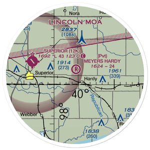 Meyers Freedom Flight Hardy Airport (85NE) VFR Sectional Sticker (20 mile)