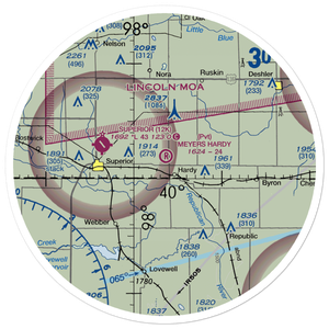 Meyers Freedom Flight Hardy Airport (85NE) VFR Sectional Sticker (30 mile)