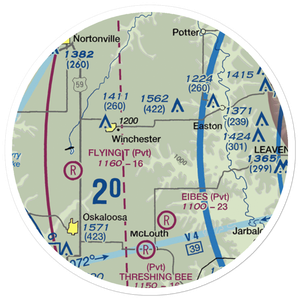 Sanders Airport (85KS) VFR Sectional Sticker (20 mile)