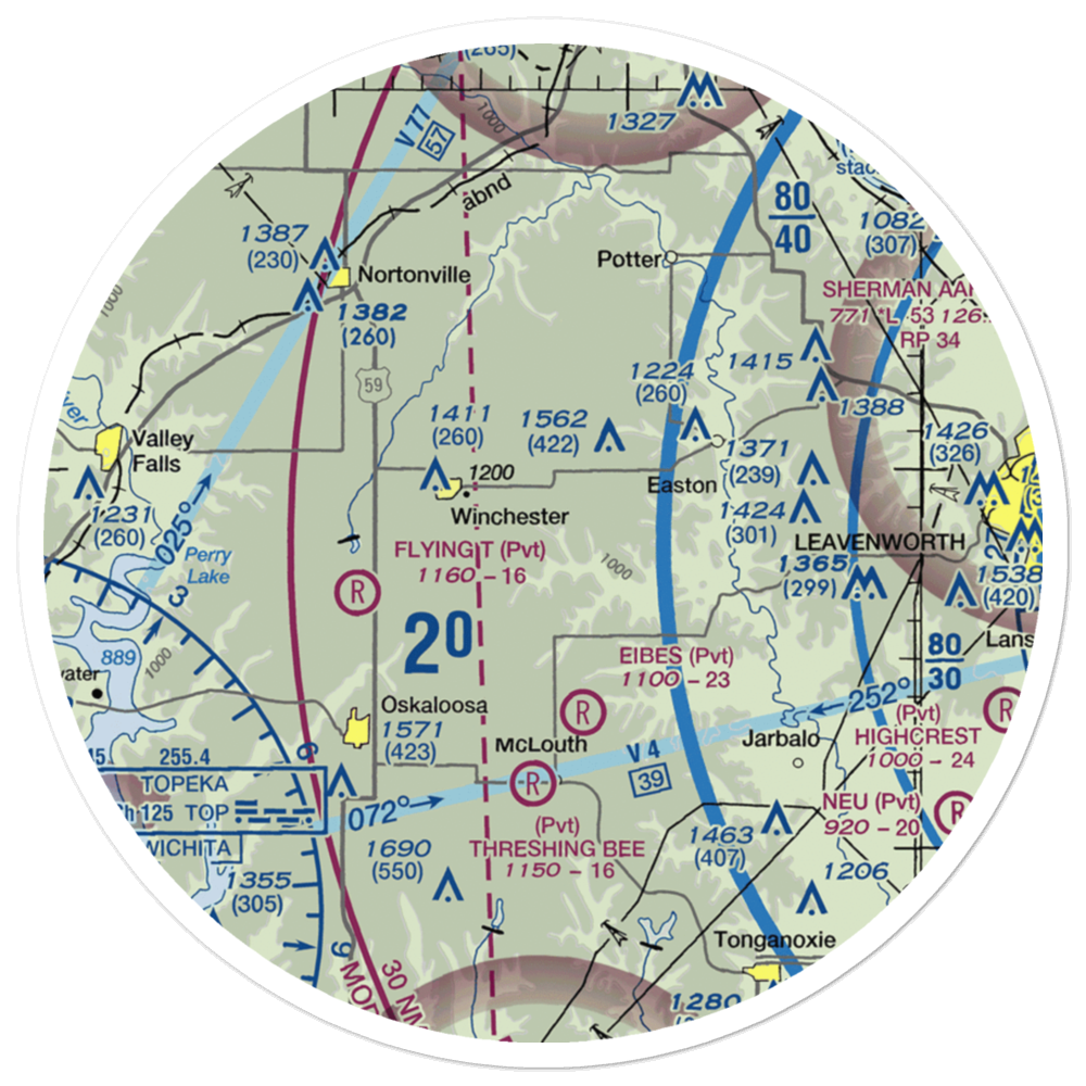 Sanders Airport (85KS) VFR Sectional Sticker (30 mile) 