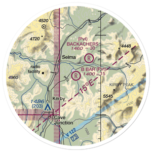 B Bar Ranch Airport (84OR) VFR Sectional Sticker (20 mile)