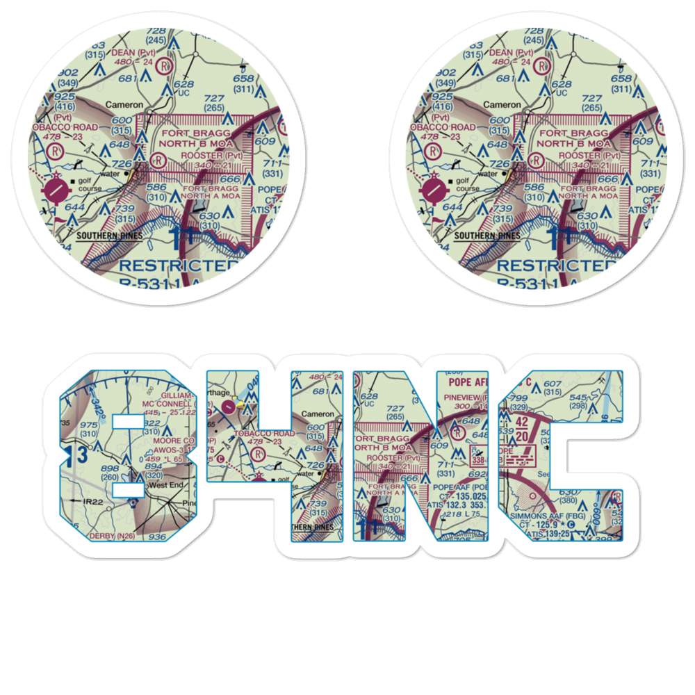 Rooster Field (84NC) VFR Sectional Sticker Pack 