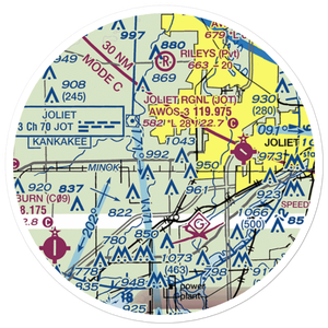 Rossi's Farm Airport (84IL) VFR Sectional Sticker (20 mile)