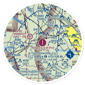 Texas A And M Flight Test Station Airport (83TX) VFR Sectional Sticker (20 mile)