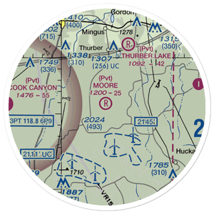 Moore Ranch Airport (83TS) VFR Sectional Sticker (20 mile)