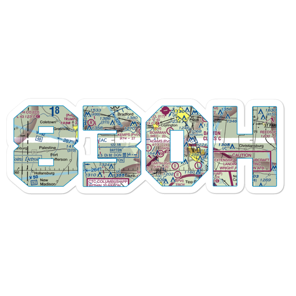 Adams Strip (83OH) VFR Sectional Sticker 