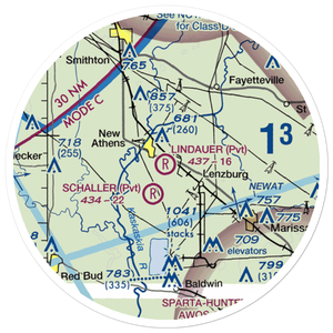 Lindauer Airport (83LL) VFR Sectional Sticker (20 mile)