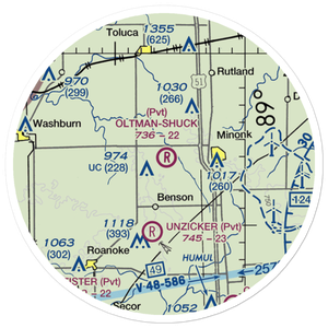 Oltman-Shuck Airport (83IL) VFR Sectional Sticker (20 mile)