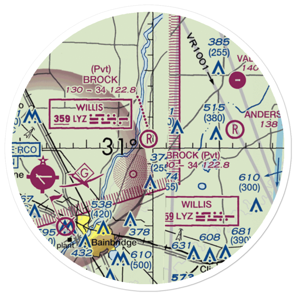 Brock Airpark (83GA) VFR Sectional Sticker (20 mile) 