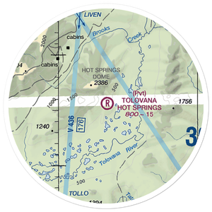 Tolovana Hot Springs Airport (83AK) VFR Sectional Sticker (20 mile)