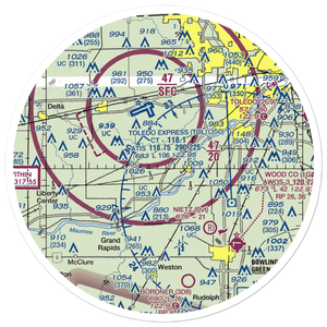 Rocky Ridge Airpark (82OH) VFR Sectional Sticker (30 mile)
