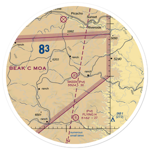 Skeen Ranch Airport (82NM) VFR Sectional Sticker (30 mile)
