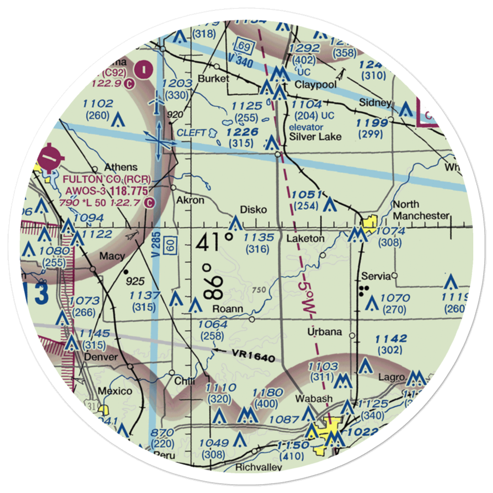 Hunter Airport (82IN) VFR Sectional Sticker (30 mile) 