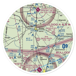 Paces South Farms Airport (82GA) VFR Sectional Sticker (30 mile)