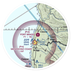 Fort Bragg Airport (82CL) VFR Sectional Sticker (20 mile)