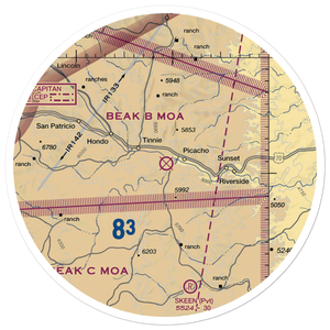 Diamond A Ranch Airport (81NM) VFR Sectional Sticker (30 mile)