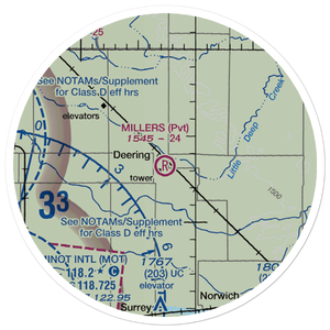 Millers Airstrip (81ND) VFR Sectional Sticker (20 mile)