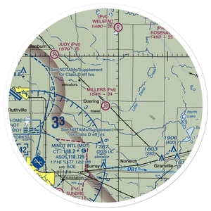 Millers Airstrip (81ND) VFR Sectional Sticker (30 mile)
