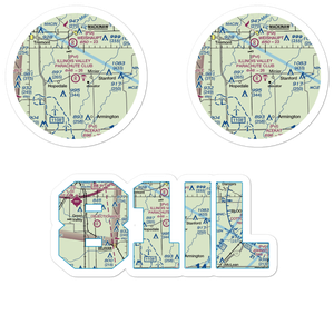 Illinois Valley Parachute Club Airport (81IL) VFR Sectional Sticker Pack