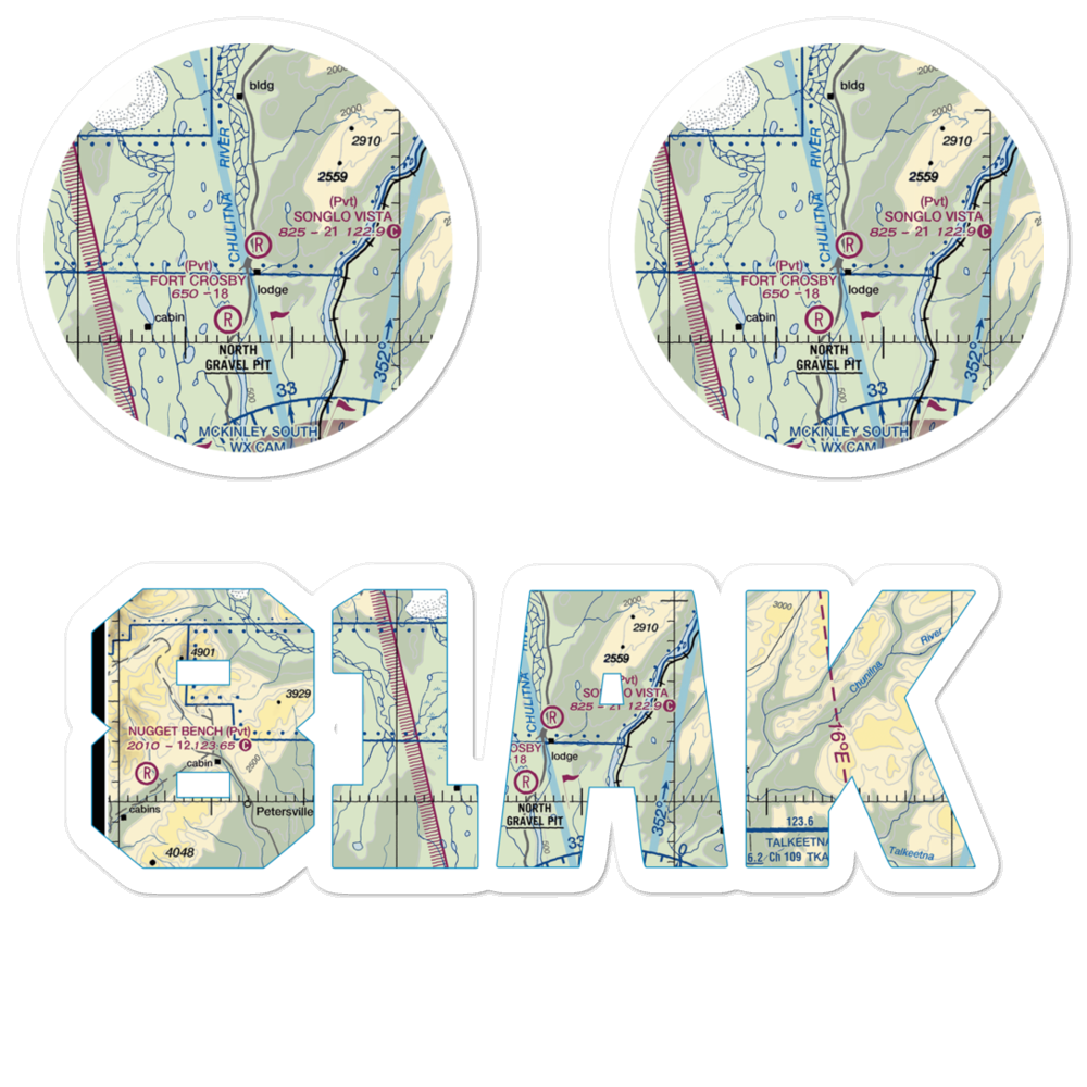 Mc Kinley Country Airport (81AK) VFR Sectional Sticker Pack 
