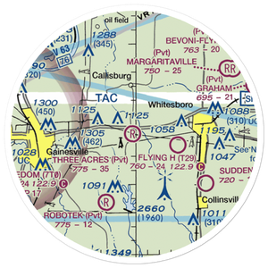 Three Acres Airport (80XS) VFR Sectional Sticker (20 mile)