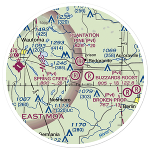 Spring Creek Airport (80WI) VFR Sectional Sticker (20 mile)