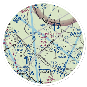 Holly Springs Airport (80VA) VFR Sectional Sticker (20 mile)