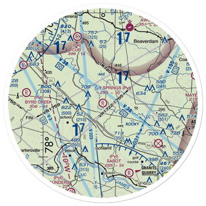 Holly Springs Airport (80VA) VFR Sectional Sticker (30 mile)